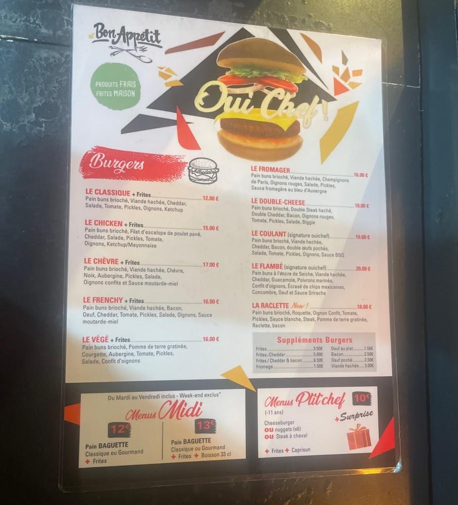 L’Art Du Burger (ex OuiChef !) - Menu Image 3